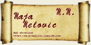 Maja Melović vizit kartica